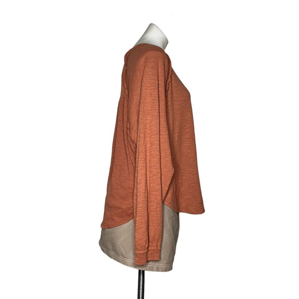PILCRO Anthropologie Diana Pullover Knit Top Ruffle Detail Rounded Hem Size XL - Picture 3 of 12